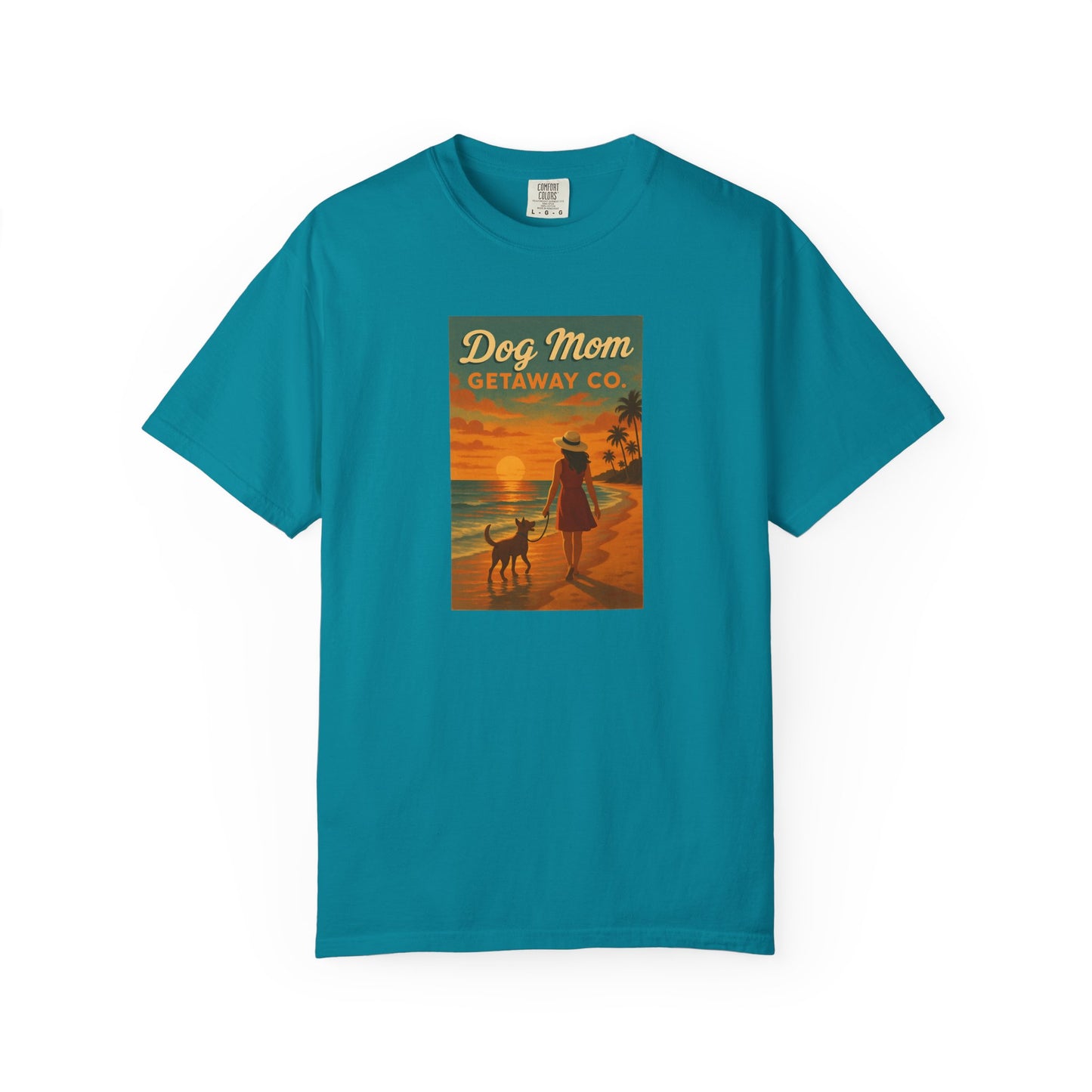 Dog Mom Sunset Tee, Unisex T-Shirt, Dog Lover Gift, Summer Vacation Shirt, Pet Parent Apparel, Casual Everyday Wear