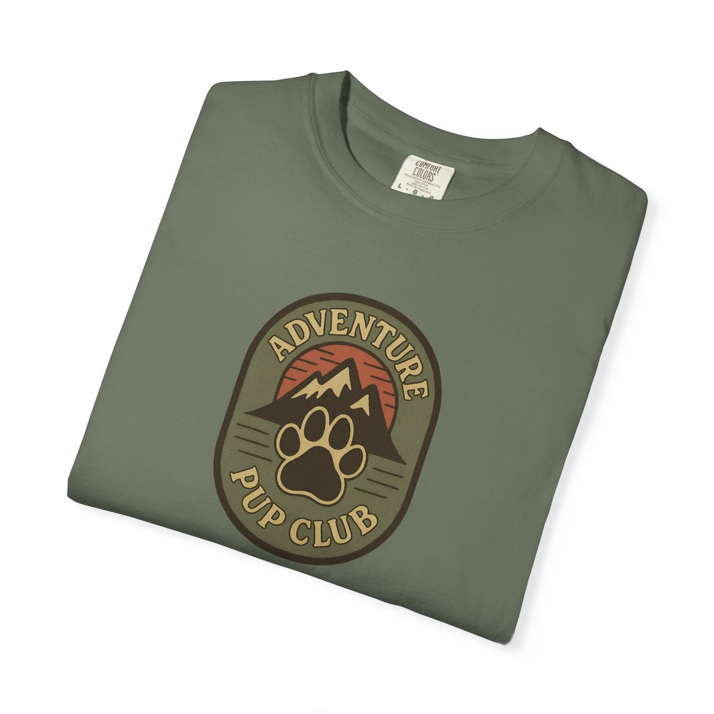 Adventure Pup Club Unisex Garment-Dyed T-Shirt, Dog Lover Gift, Outdoor Adventure Apparel, Pet Club Tee, Nature Lover Shirt
