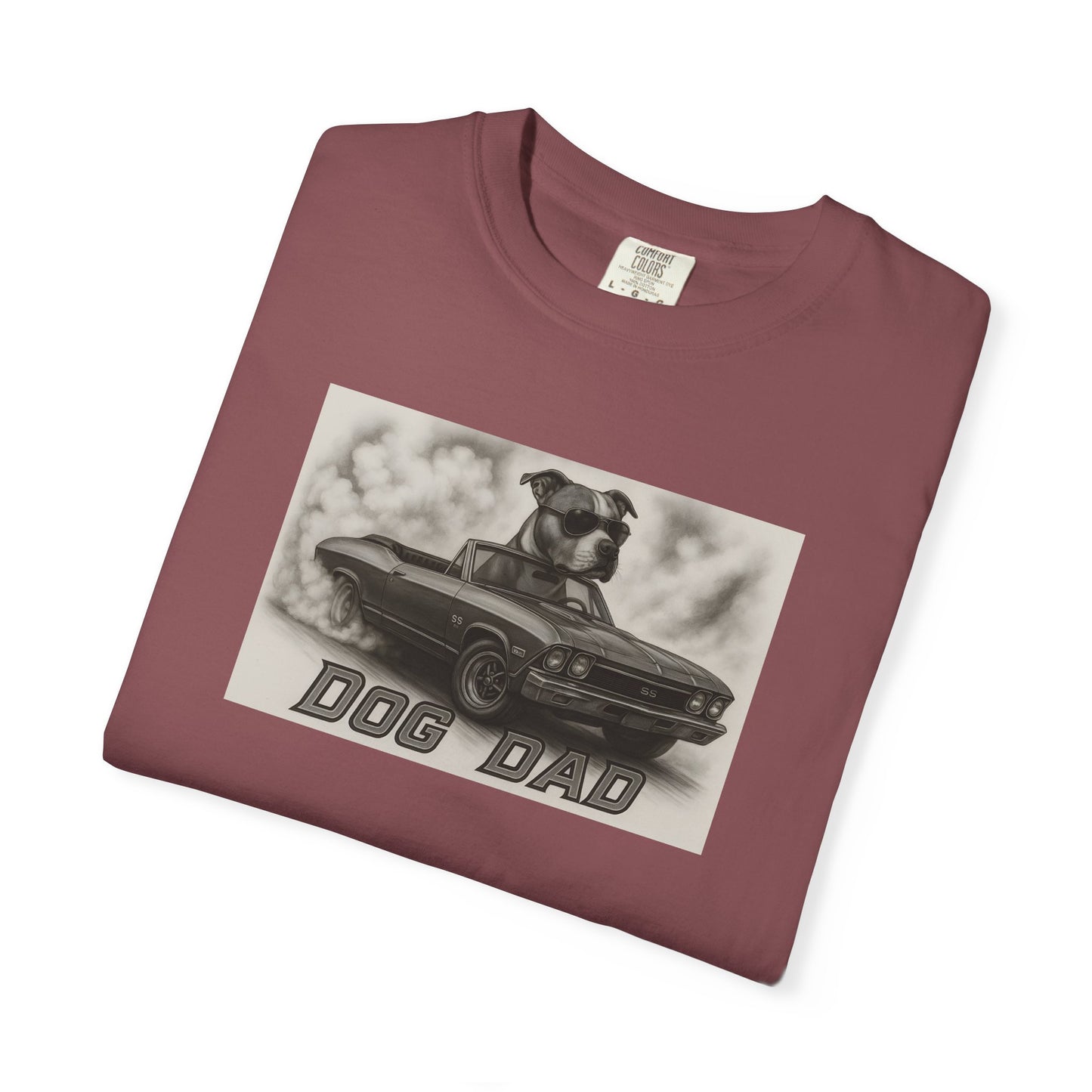 Dog Dad - American Staffordshire Terrier - Cool Dogs in Cool Cars T-Shirt Collection | Funny Dog Lover Apparel for Men
