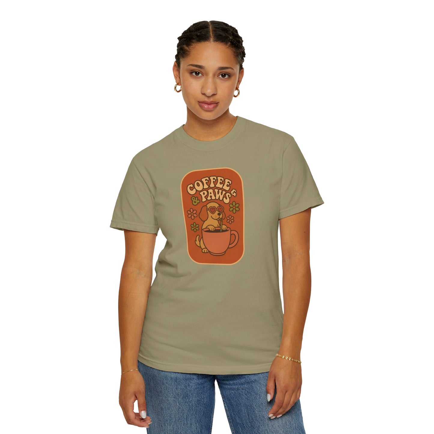 Coffee Paws Unisex T-shirt - Perfect for Dog Lovers, Casual Wear, Gift for Pet Owners, Cozy Vibe, Every Day Wear