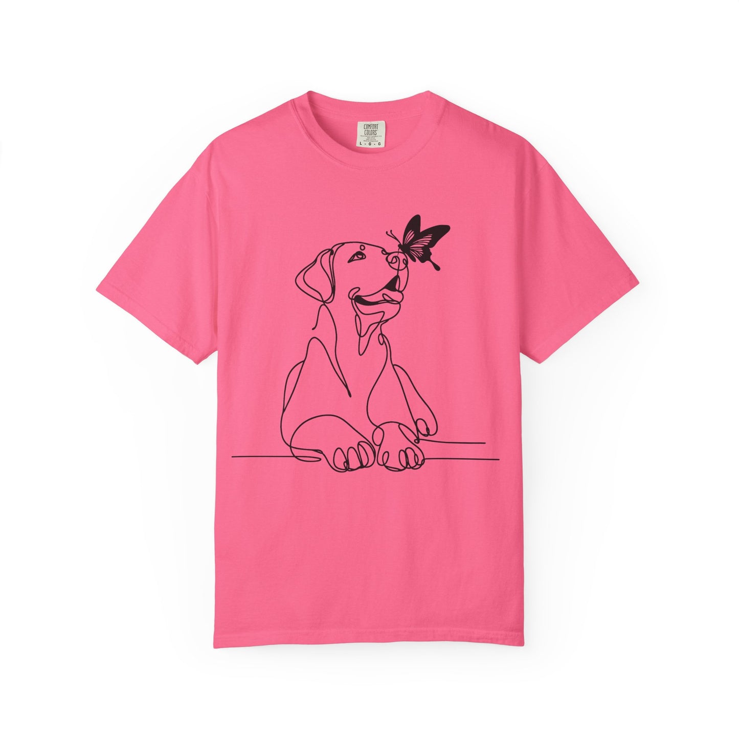 Adorable Dog and Butterfly T-Shirt, Cute Pet Tee, Dog Lover Gift, Casual Wear, Animal Lover Apparel, Birthday Gift for Dog Owners