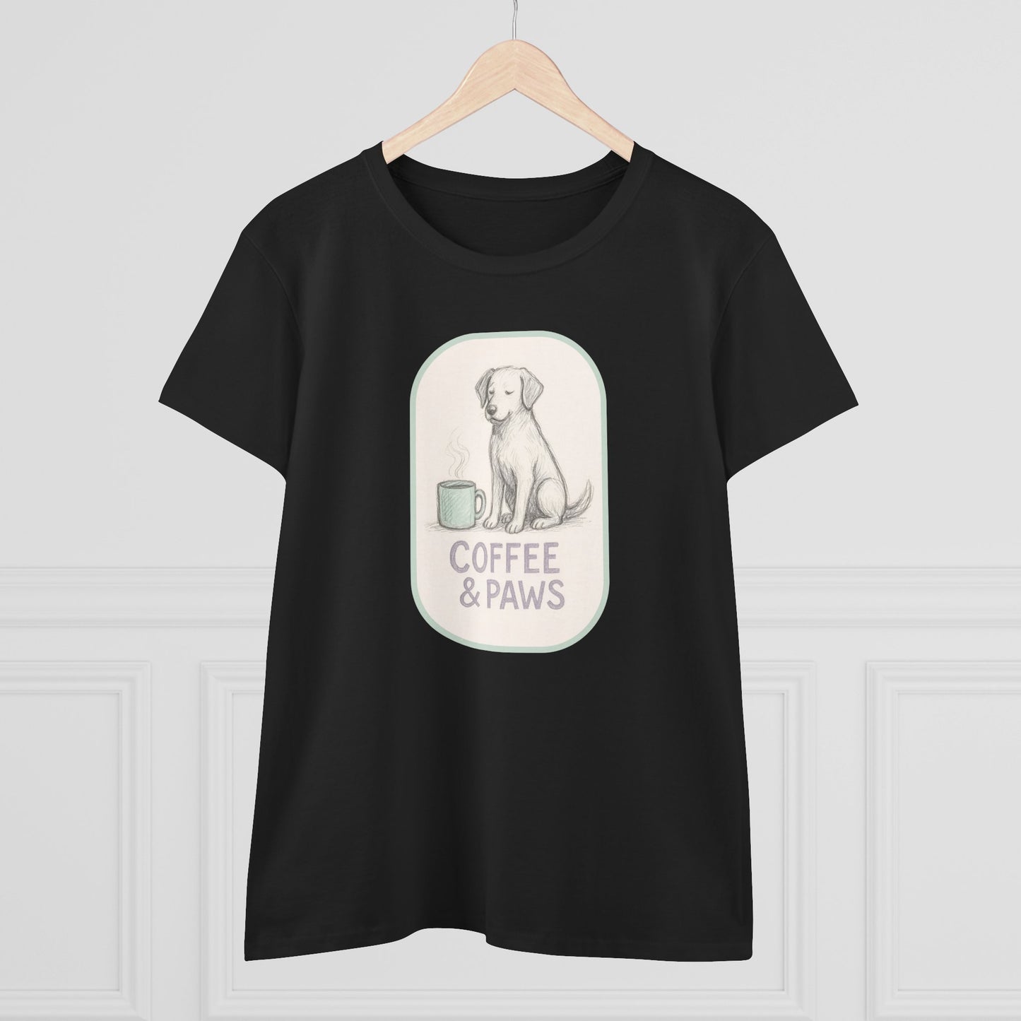 Copy of Coffee & Paws Women's Tee - Cozy Cotton Shirt for Pet Lovers, Casual Wear, Gift for Dog Owners, Dog Mom Merchandise, Animal Lover Tee