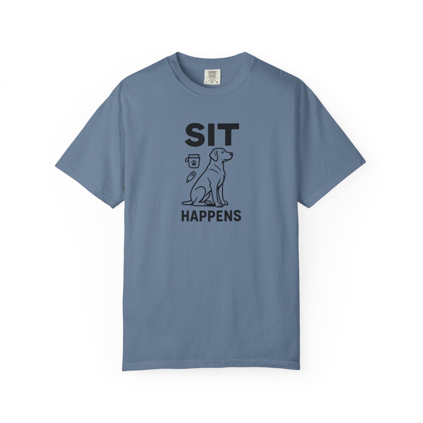 Dog Lovers Unisex T-Shirt - 'Sit Happens' Graphic Tee, Gift for Dog Owners, Pet Lovers, Casual Wear, Funny Dog Shirt