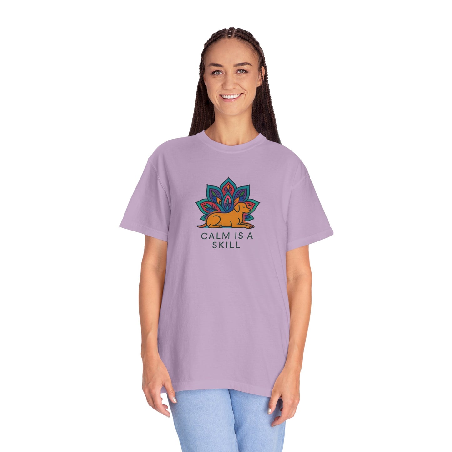 Calm is a Skill Unisex Garment-Dyed T-Shirt | Mindfulness Apparel, Gift for Yogis, Relaxation Wear, Inspirational Tee, Wellness Shirt
