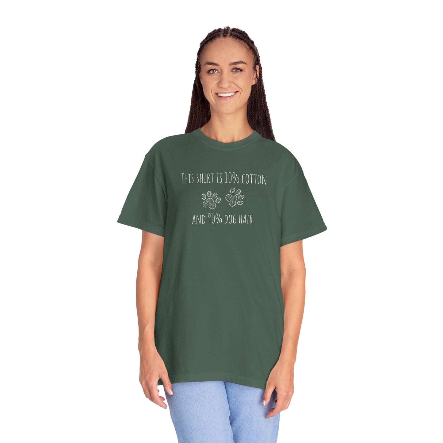 10% cotton 90% dog hair Unisex Garment-Dyed T-shirt - Casual Comfort for Trendsetters