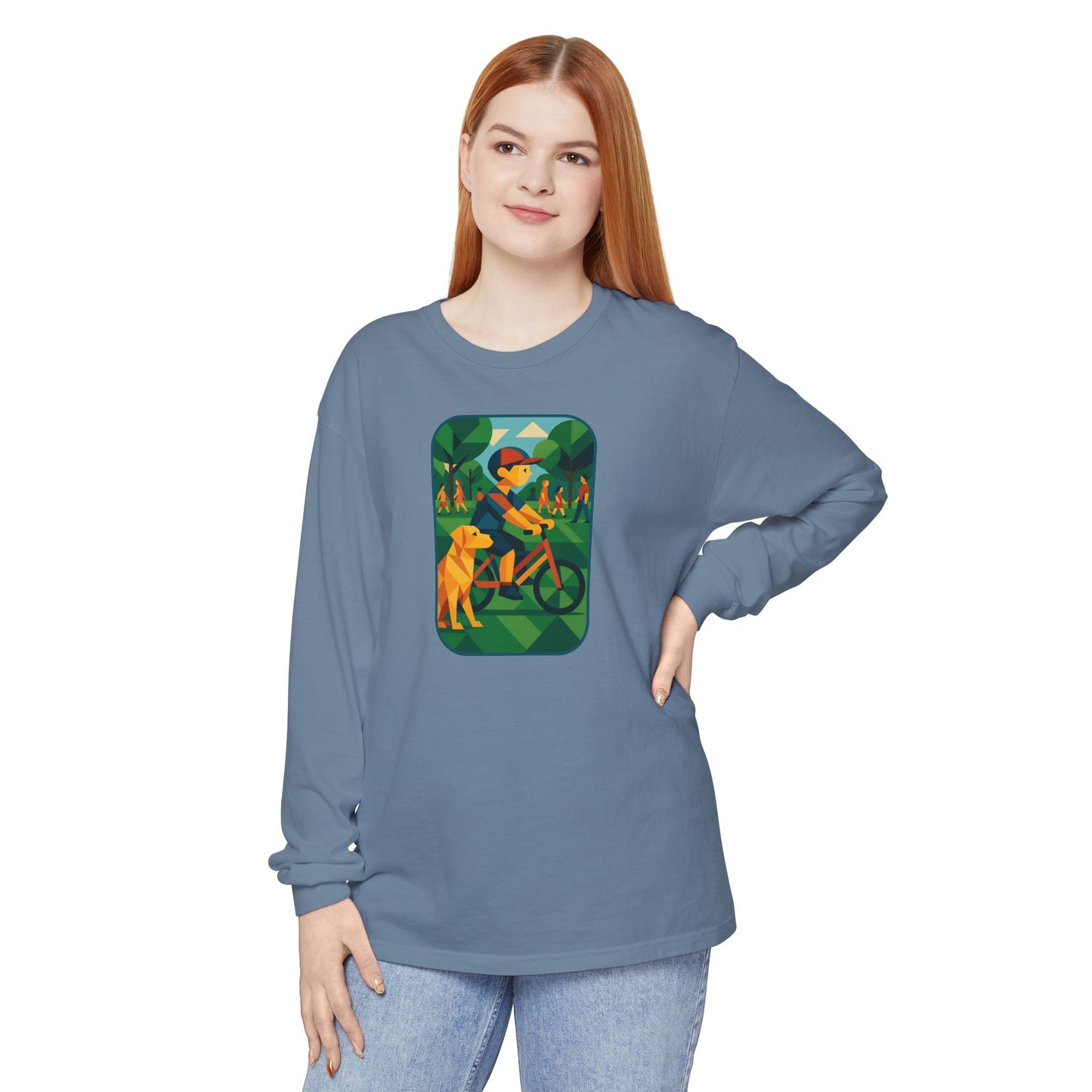 Park Walk Adventure T-Shirt, Eco-Friendly Tee, Dog Lover Apparel, Nature Print Shirt, Perfect for Outdoor Activities