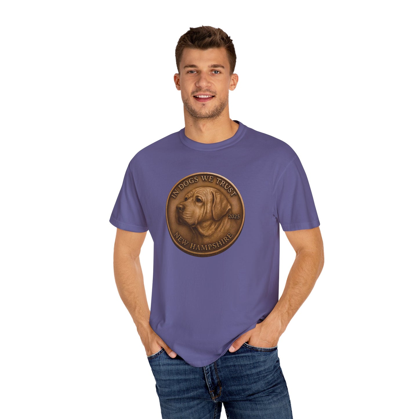 New Hampshire State Coin T-Shirt Collection - Proud Dog Breed Illustrations