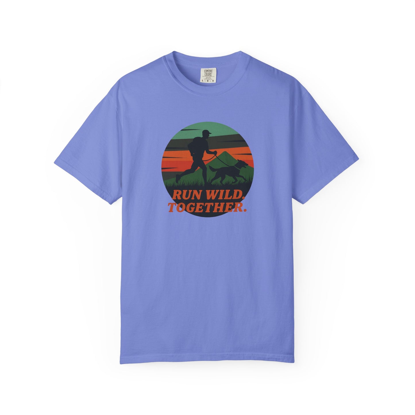 Canicross - Unisex Garment-Dyed T-Shirt - Run Wild Together Adventure Tee