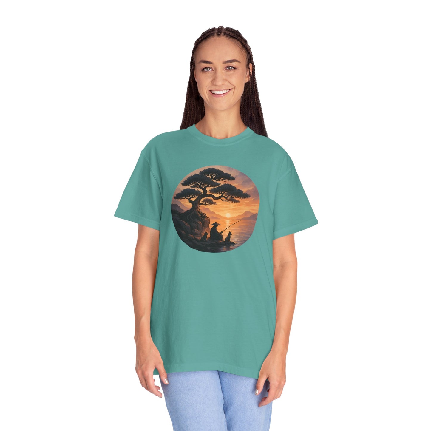 Vintage Sunset Fisherman Unisex T-shirt