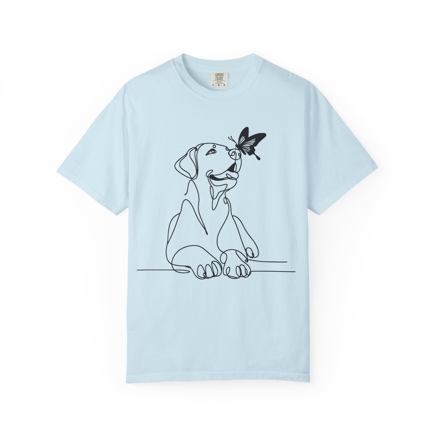 Adorable Dog and Butterfly T-Shirt, Cute Pet Tee, Dog Lover Gift, Casual Wear, Animal Lover Apparel, Birthday Gift for Dog Owners