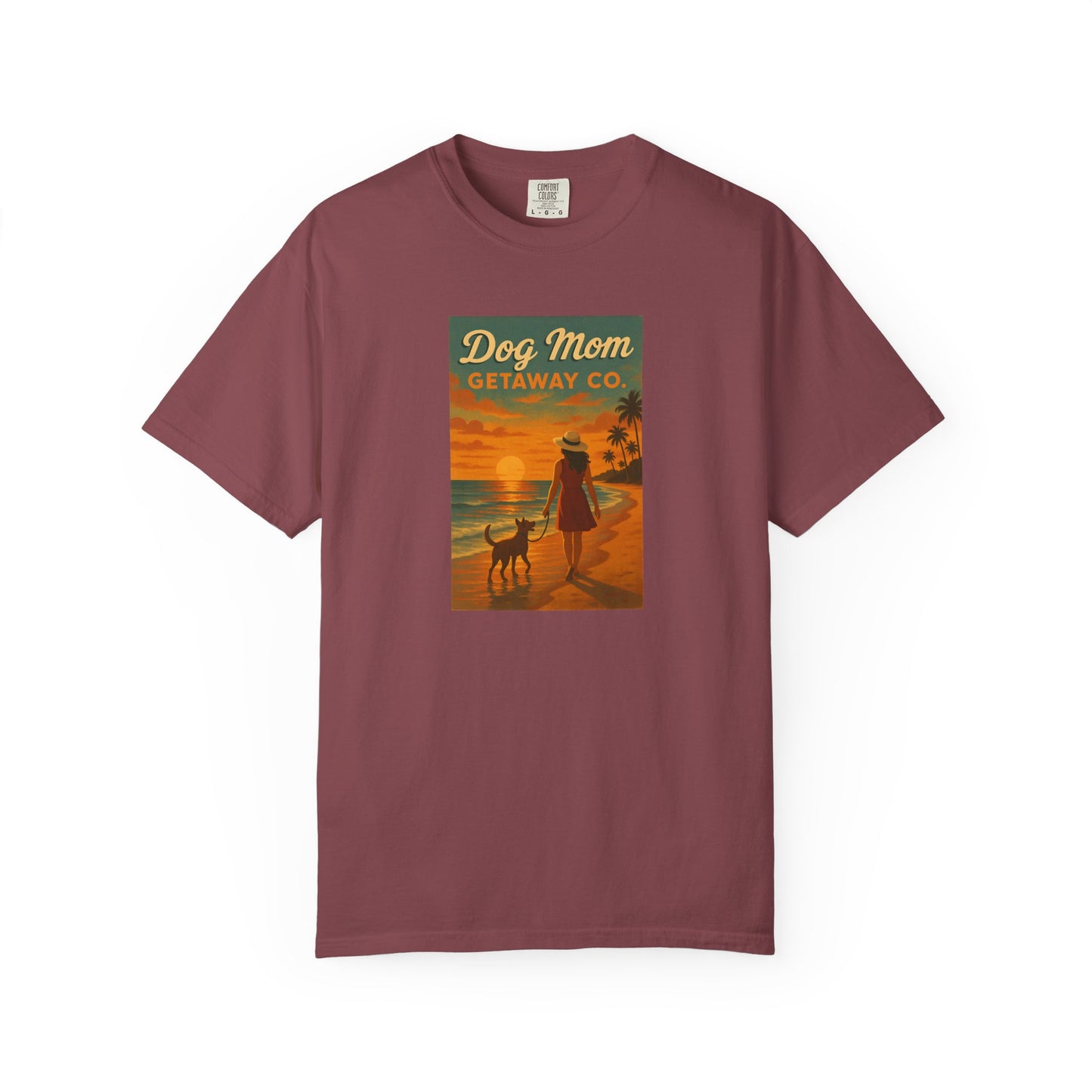 Dog Mom Sunset Tee, Unisex T-Shirt, Dog Lover Gift, Summer Vacation Shirt, Pet Parent Apparel, Casual Everyday Wear