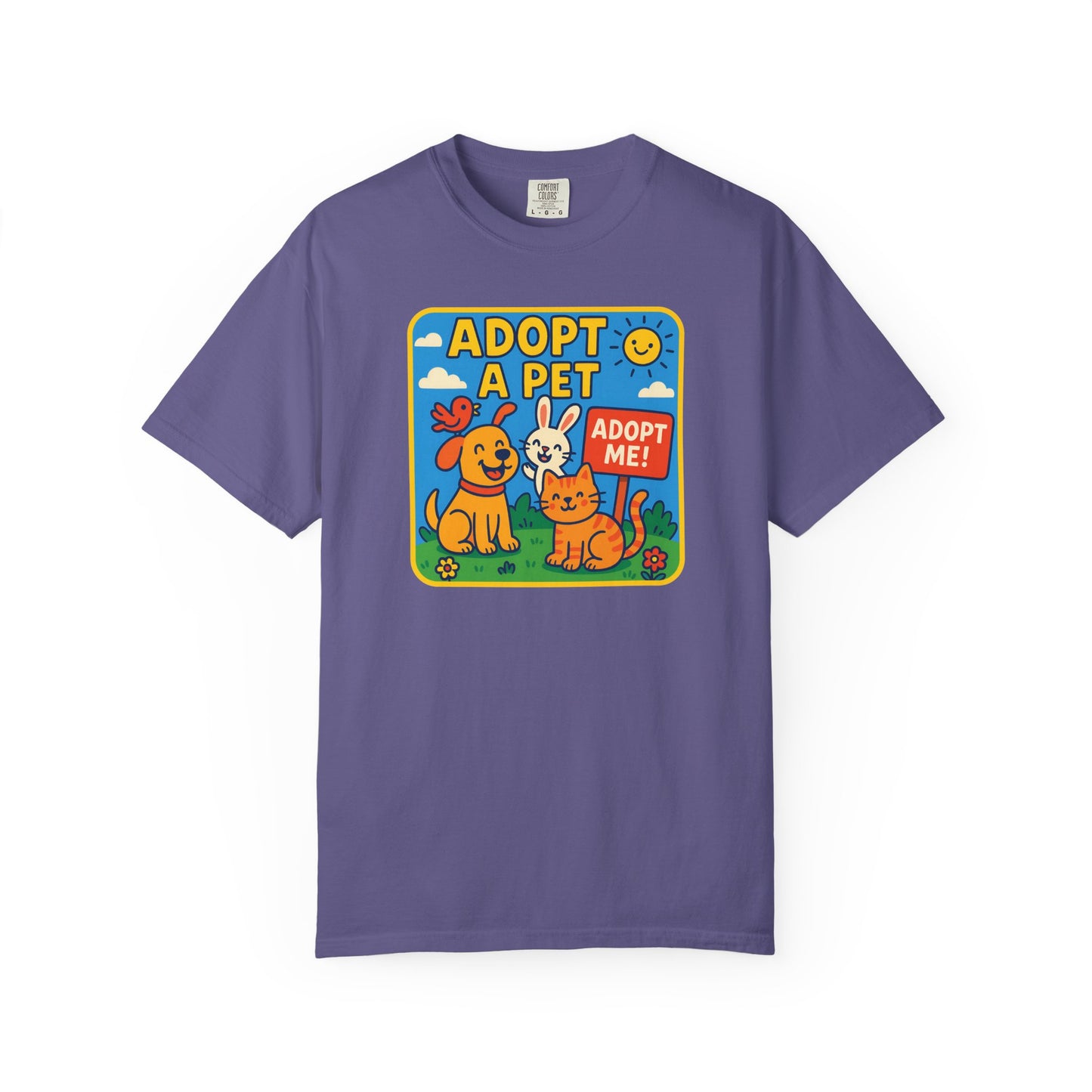 Adopt a Pet T-Shirt - Unisex Garment-Dyed Tee for Animal Lovers