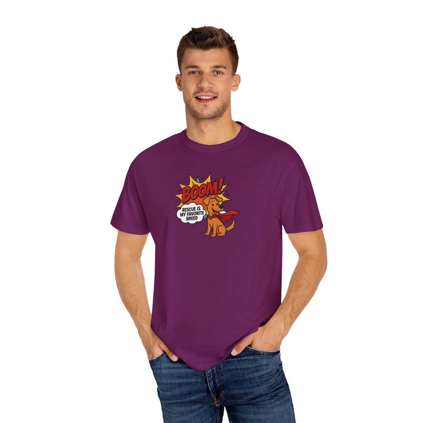 Superhero Dog Rescue T-Shirt | Fun Graphic Tee, Gift for Dog Lovers, Casual Wear, Pet Lover Shirt, Birthday Present, Animal Apparel