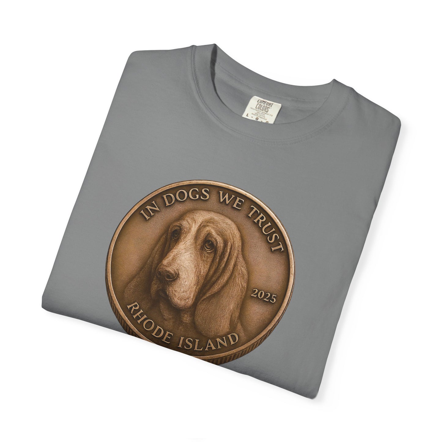 Rhode Island State Coin T-Shirt Collection - Proud Dog Breed Illustrations