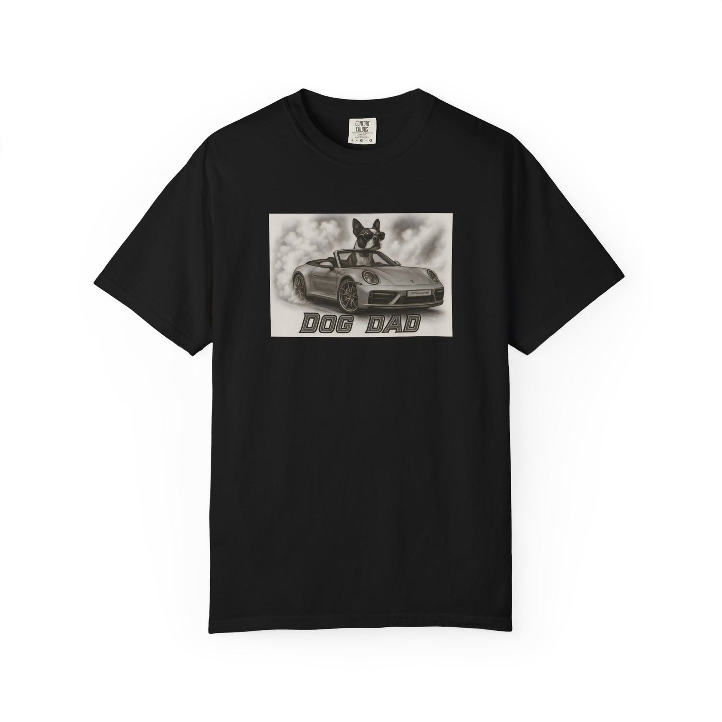 Dog Dad - Boston Terrier - Cool Dogs in Cool Cars T-Shirt Collection | Funny Dog Lover Apparel for Men