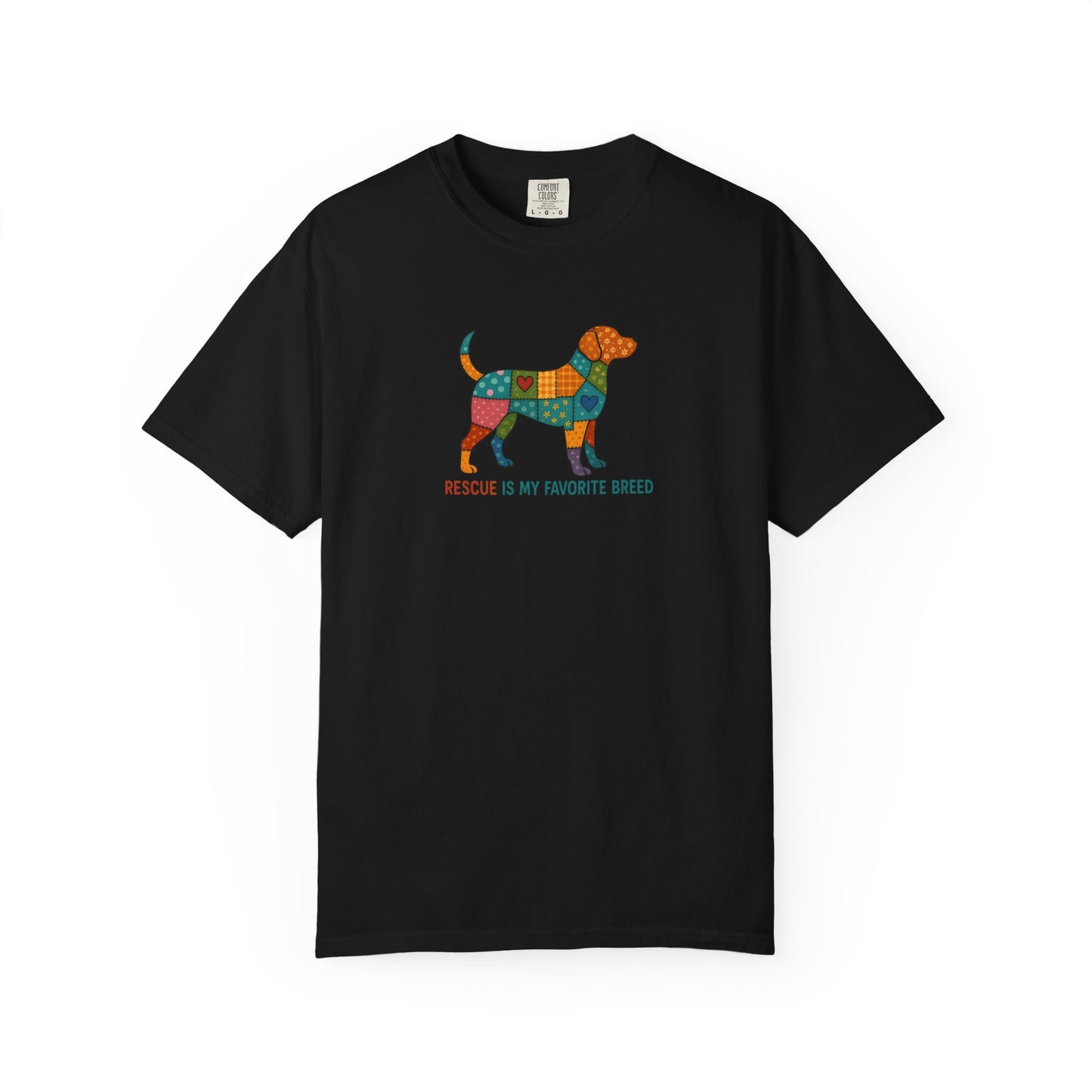 Colorful Dog Rescue T-Shirt, Gift for Dog Lovers, Adoption Awareness Tee, Casual Wear for Animal Lovers, Eco-Friendly Fashion