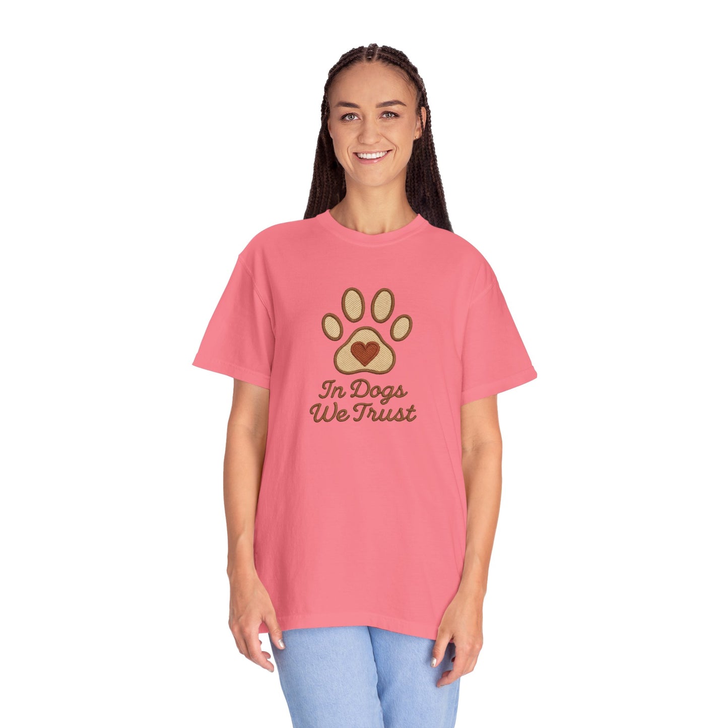 In Dogs We Trust Unisex Garment-Dyed T-Shirt, Dog Lover Gift, Cute Animal Tee, Pet Appreciation Shirt, Casual Everyday Wear
