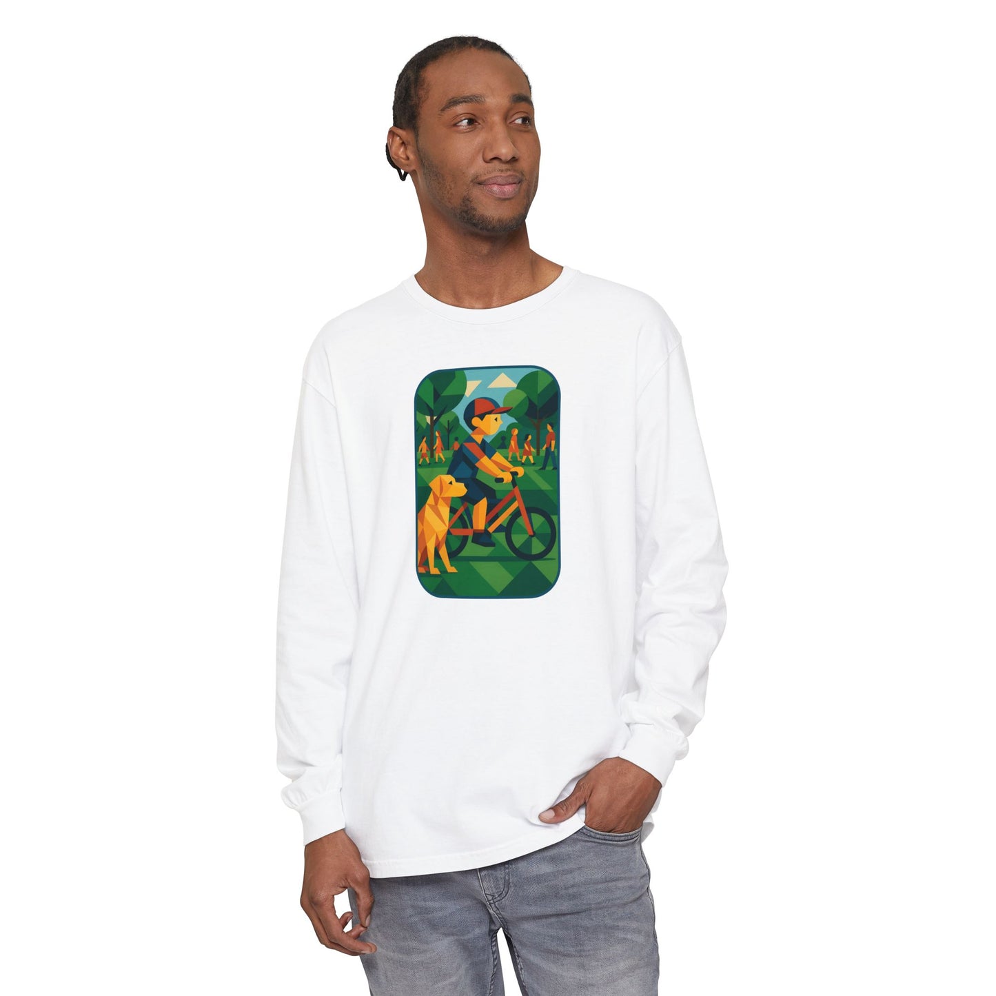 Park Walk Adventure T-Shirt, Eco-Friendly Tee, Dog Lover Apparel, Nature Print Shirt, Perfect for Outdoor Activities
