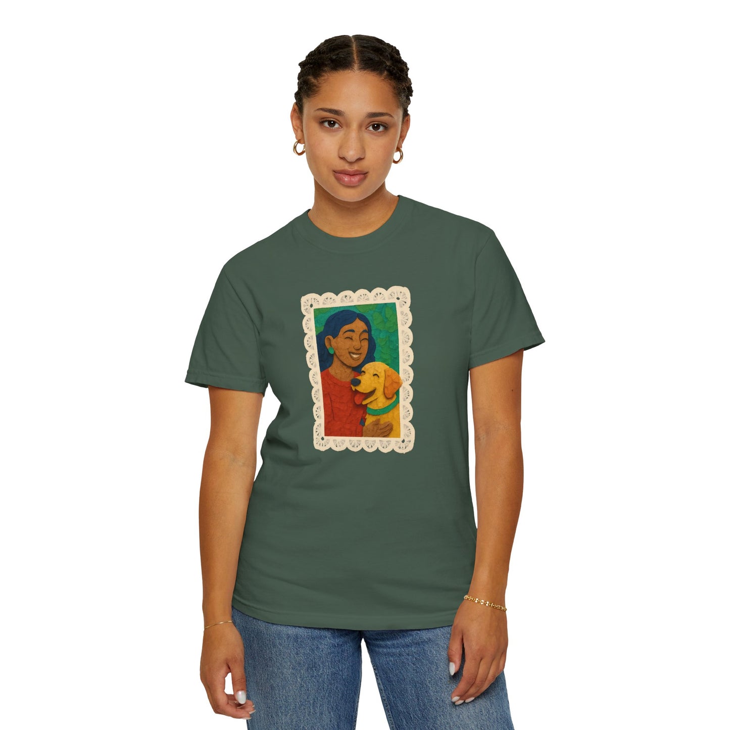 Dog Mom T-shirt - Unisex Garment-Dyed Tee for Dog Lovers