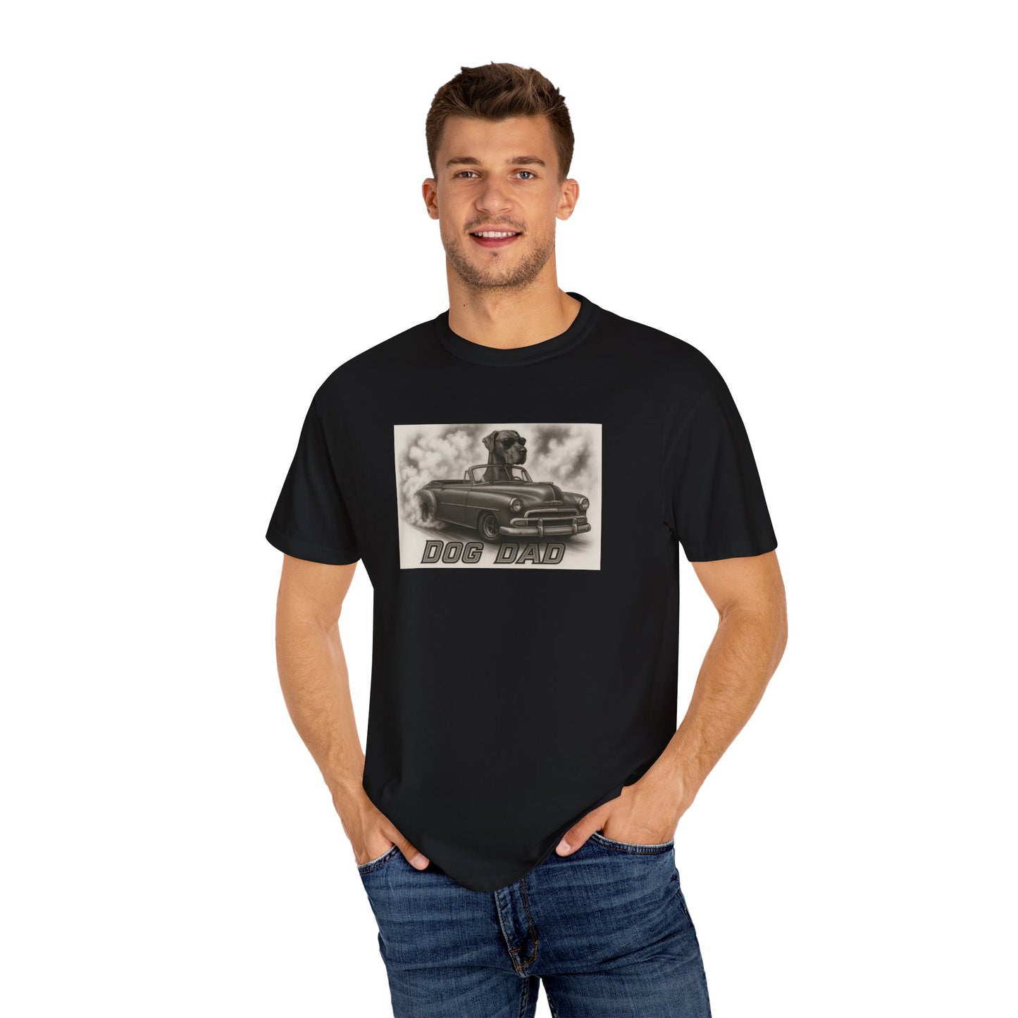 Dog Dad - Great Dane - Cool Dogs in Cool Cars T-Shirt Collection | Funny Dog Lover Apparel for Men