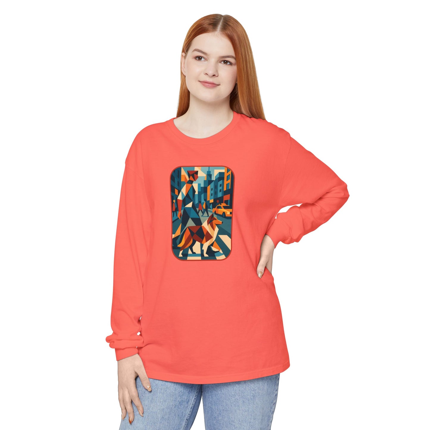 City Walk Tee for Animal Lovers, Casual Wear, Gift for Him/Her, Art-Inspired Apparel, Unique Artwork T-Shirt