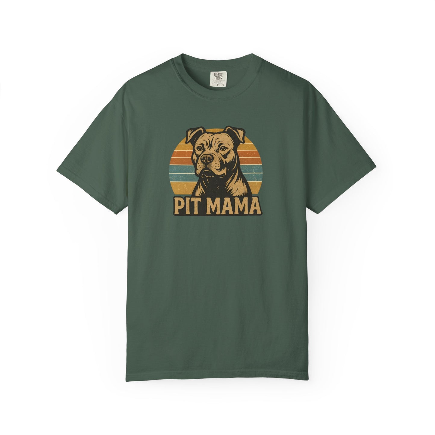 Retro Pit Mama T-Shirt | Garment-Dyed Tee for Dog Lovers | Perfect for Casual Wear, Gifts, Birthdays, Pet Celebrations, Dog Adoption Events