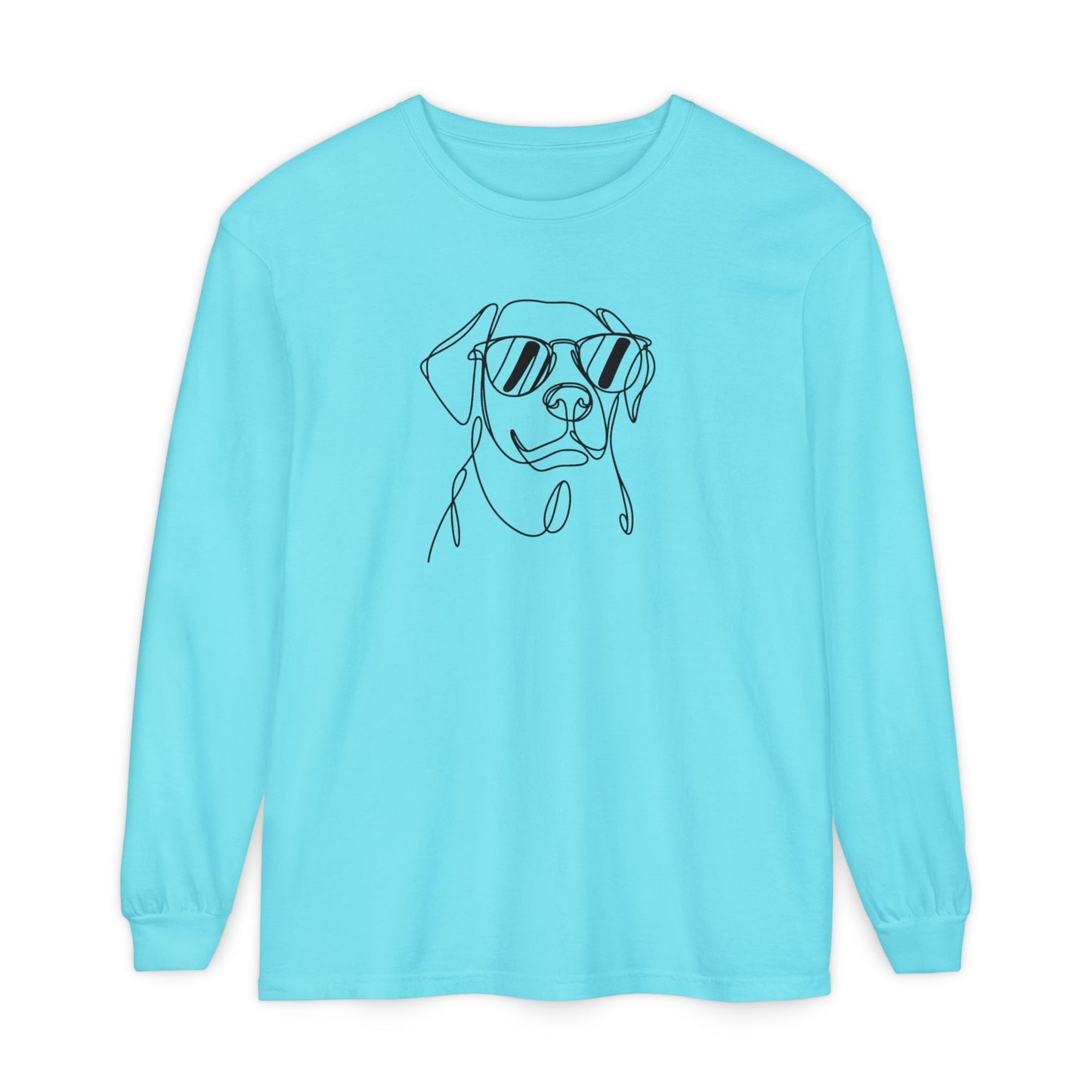 Cool Dog Long Sleeve T-Shirt | Unisex Garment-Dyed Tee