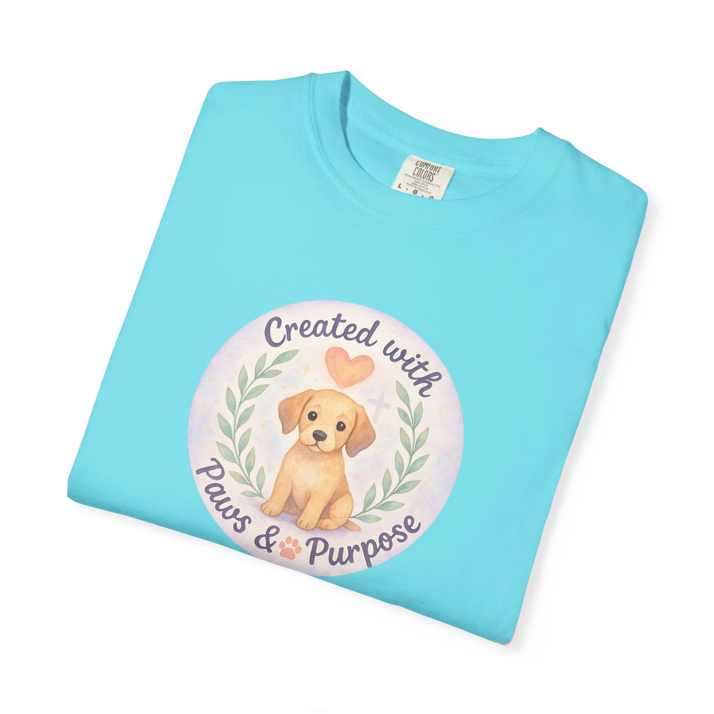 Created with Paws & Purpose T-Shirt, Pet Lover Gift, Dog Lover Apparel, Animal Rescue Support, Unique Gifts for Dog Owners