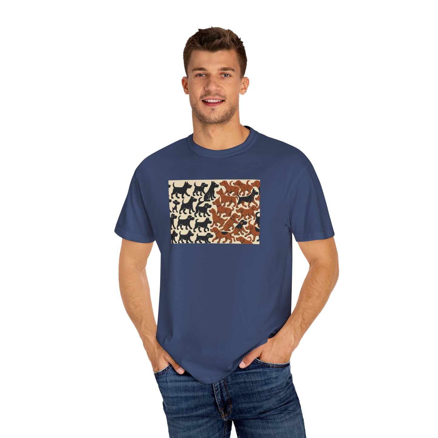 Vintage Dog Print Unisex T-Shirt - Casual Wear for Animal Lovers