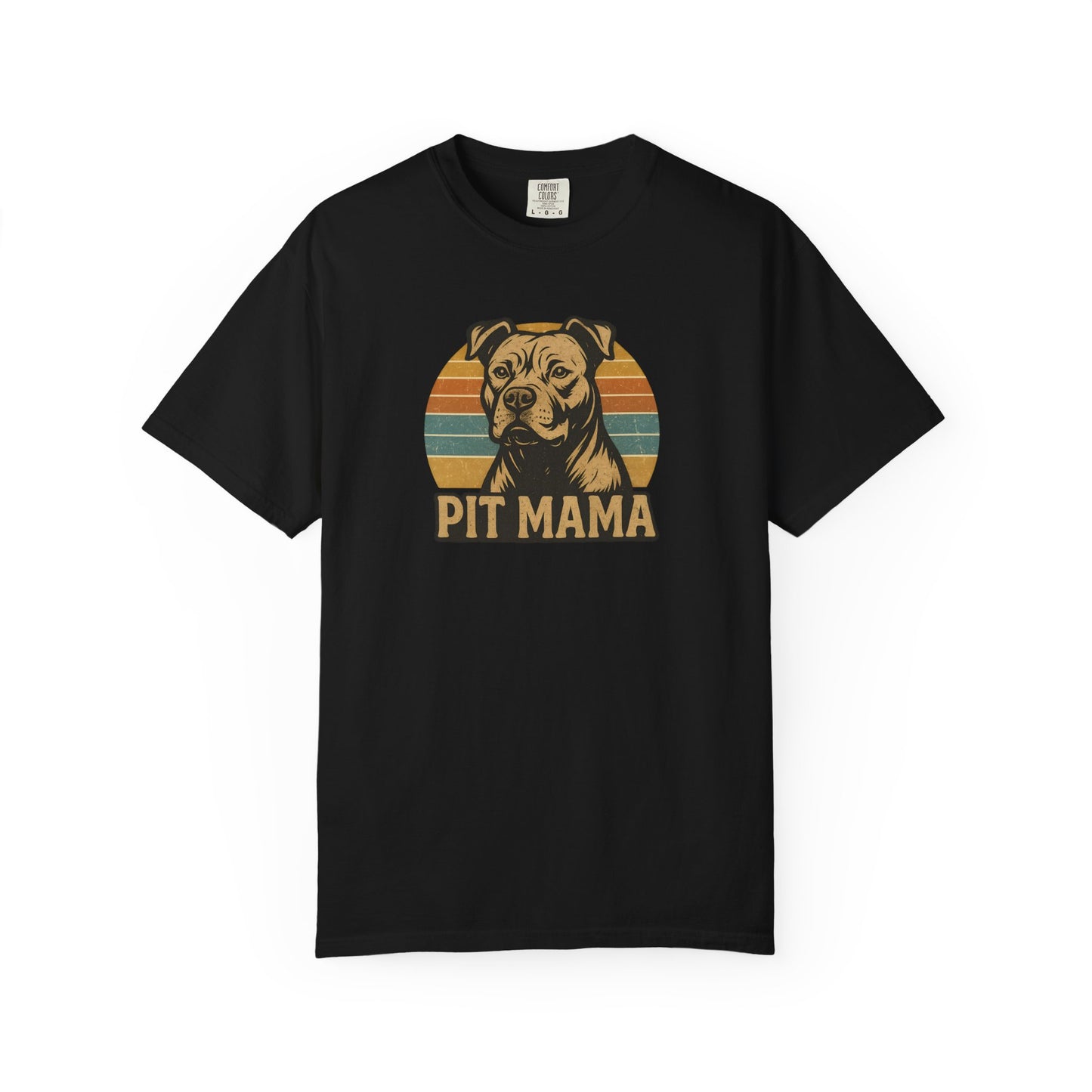 Retro Pit Mama T-Shirt | Garment-Dyed Tee for Dog Lovers | Perfect for Casual Wear, Gifts, Birthdays, Pet Celebrations, Dog Adoption Events