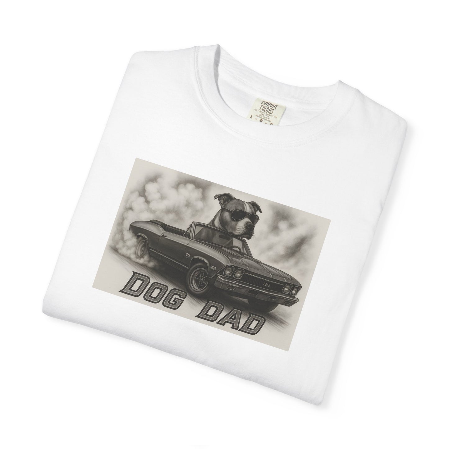 Dog Dad - American Staffordshire Terrier - Cool Dogs in Cool Cars T-Shirt Collection | Funny Dog Lover Apparel for Men