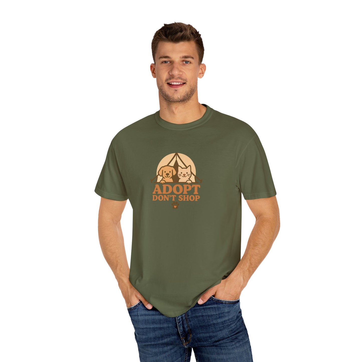 Adopt Don't Shop T-Shirt, Eco-Friendly Tee, Animal Rescue Shirt, Casual Wear, Gift for Pet Lovers, Perfect for Adoption Events