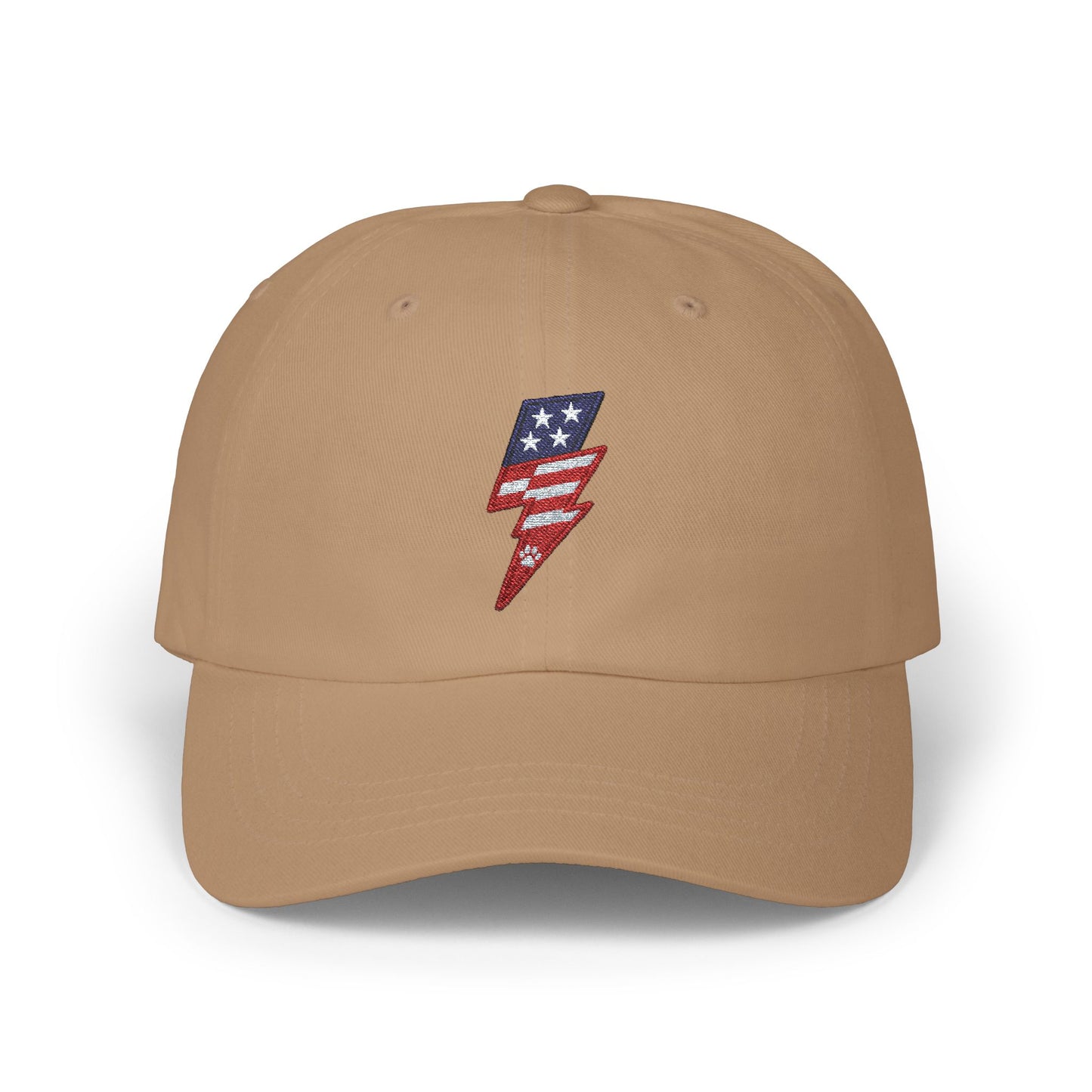 Patriotic Classic Dad Cap - Vintage American Flag Lightning Bolt Design, Perfect for Father's Day, Summer Outings, Casual Wear