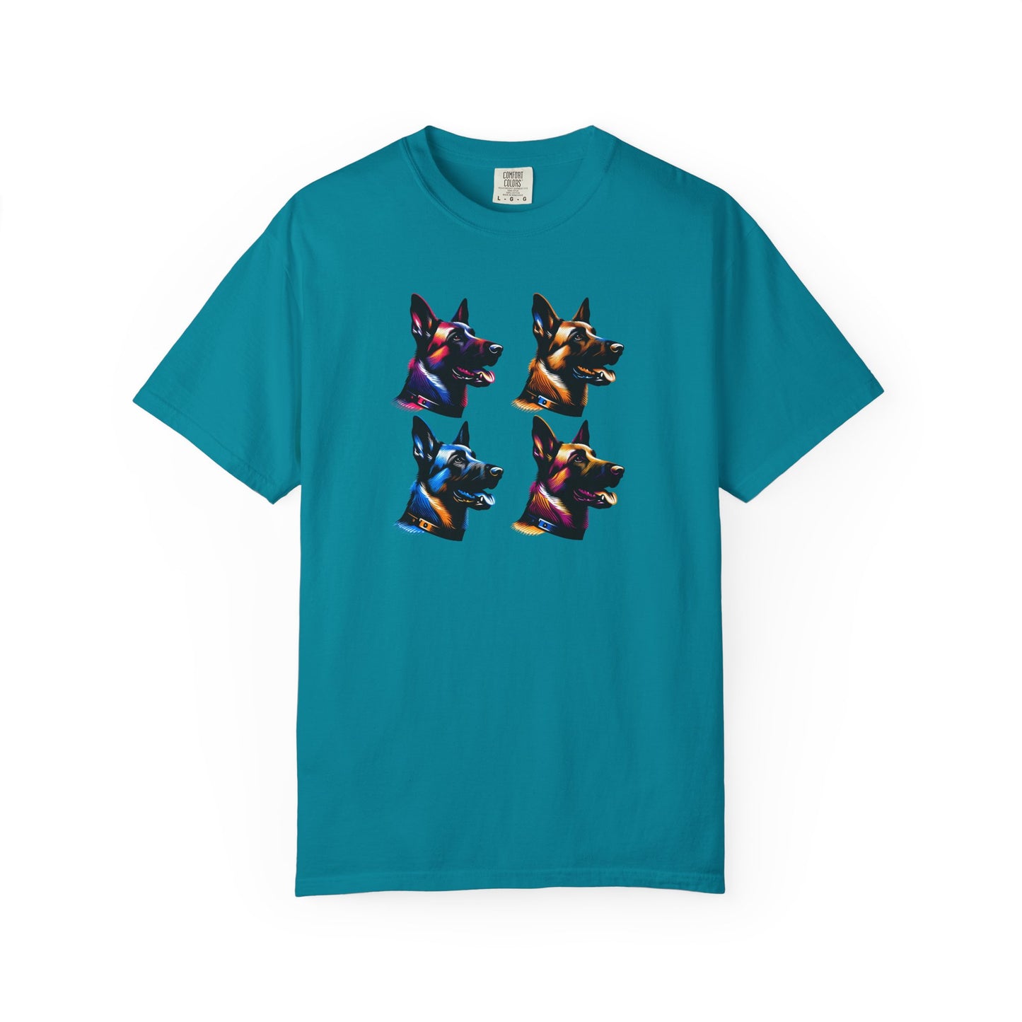 Colorful Belgium Malinois Portrait Unisex Garment-Dyed T-Shirt