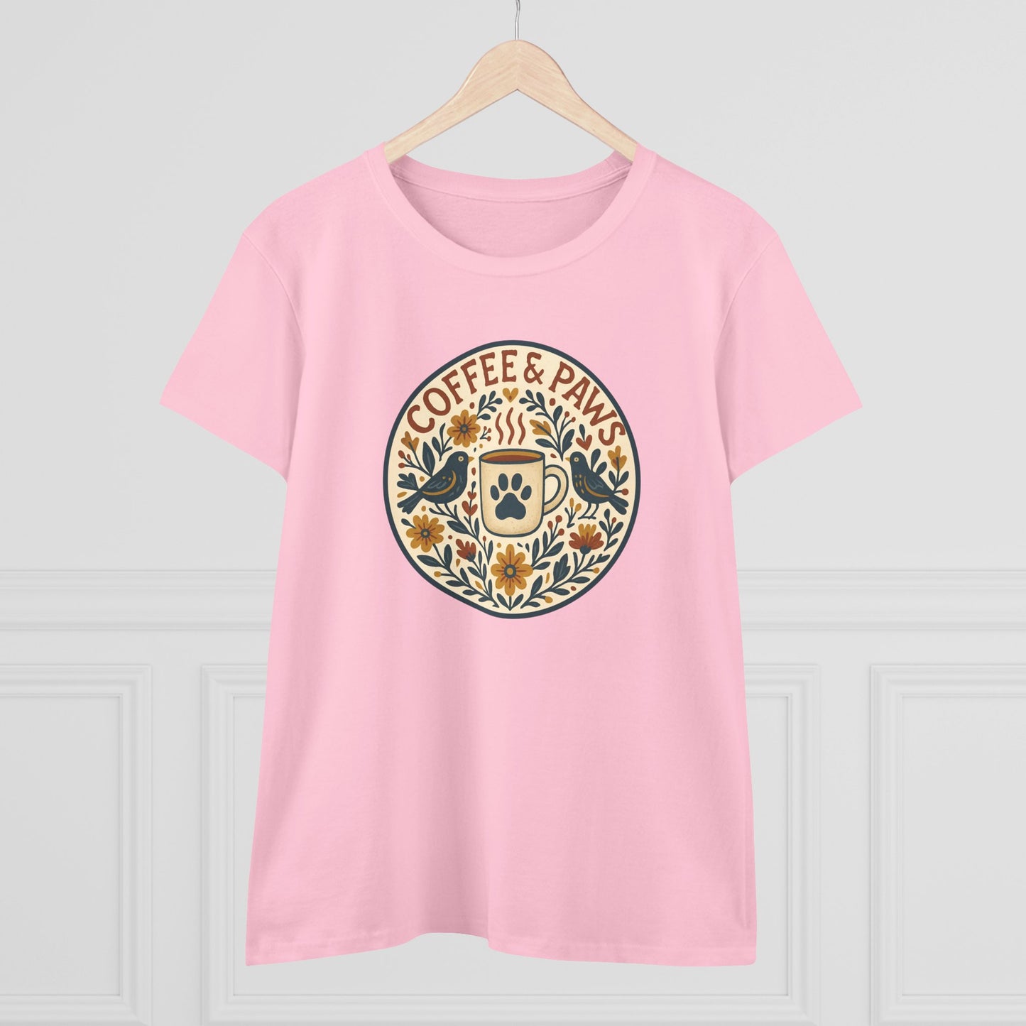 Cozy Coffee & Paws Tee, Casual Animal Lover T-Shirt, Gift for Pet Owners, Cute Coffee Shirt, Summer Essentials, Coffee Lover Apparel
