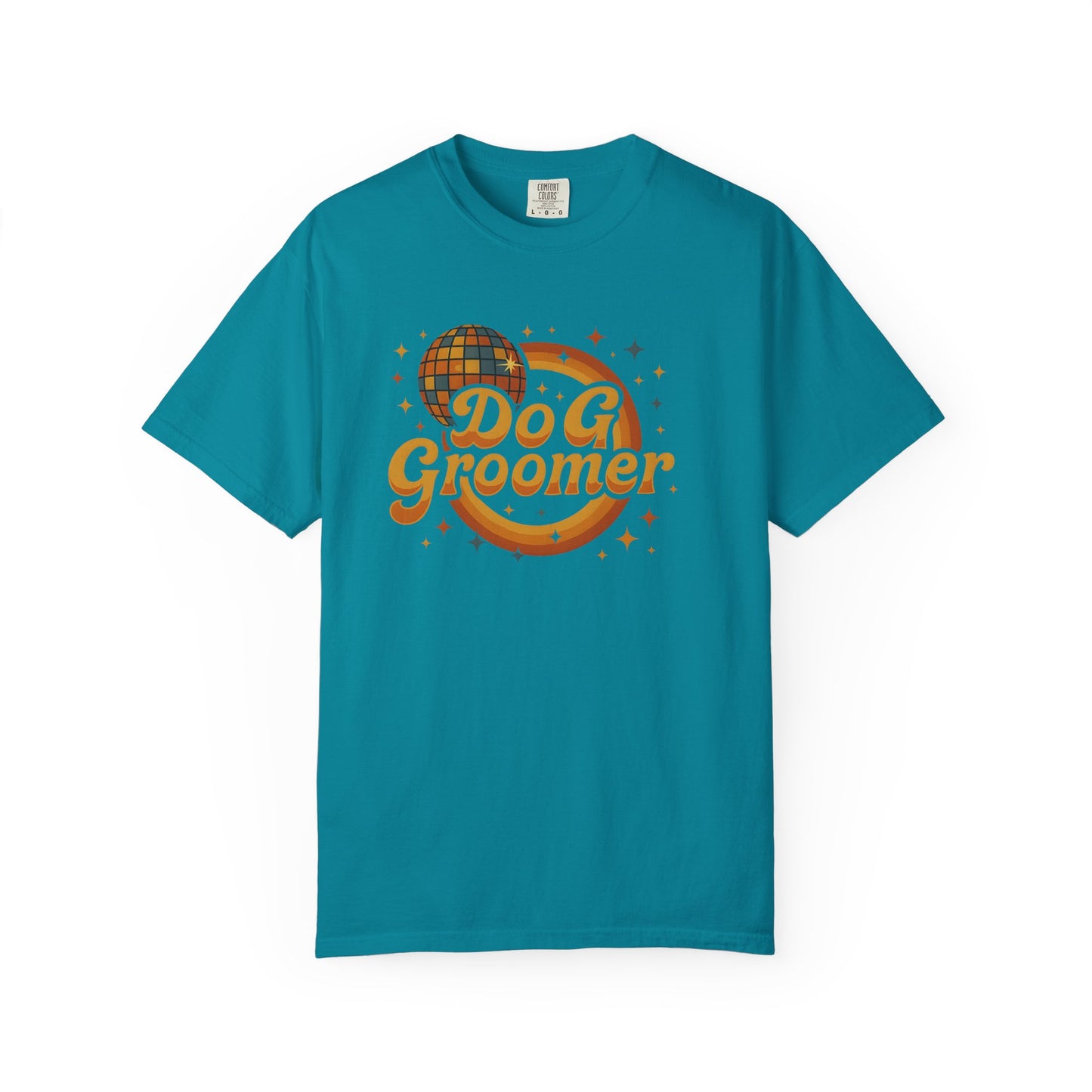 Disco Dog Groomer Unisex Garment-Dyed T-Shirt - Fun Pet Grooming Tee for Dog Lovers
