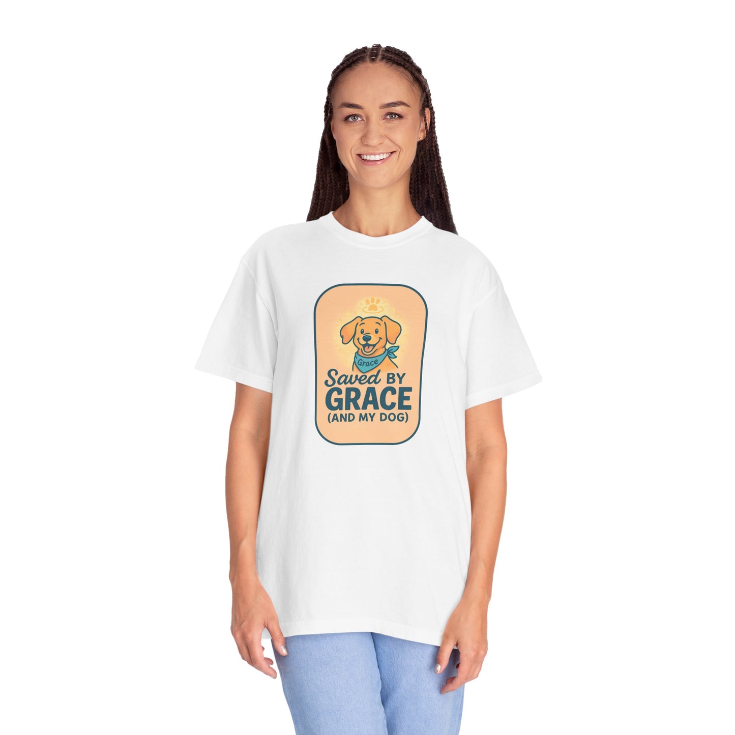 Dog Lover's Saved by Grace T-Shirt, Pet Lover Gift, Casual Tee, Birthday, Dog Adoption, Unisex Fashion, Cute Animal Shirt
