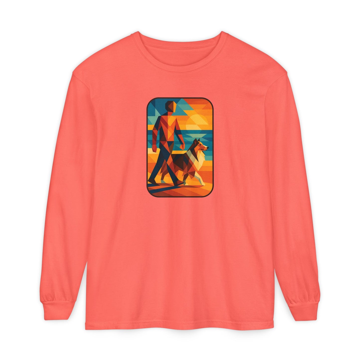 Vibrant Dog Walking Design, Unisex Shirt, Gift for Pet Lovers, Beach Vibe T-Shirt, Cozy Everyday Wear