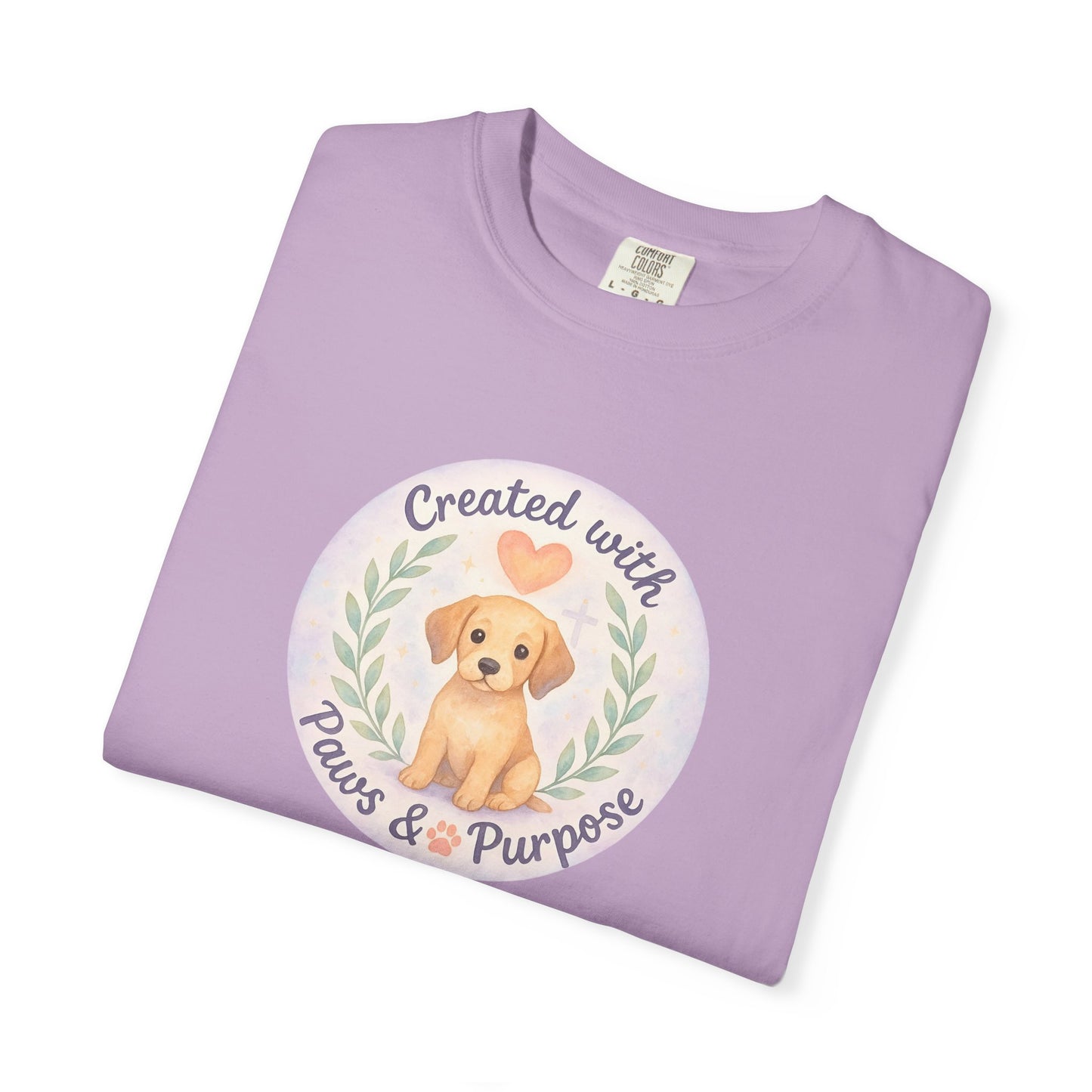 Created with Paws & Purpose T-Shirt, Pet Lover Gift, Dog Lover Apparel, Animal Rescue Support, Unique Gifts for Dog Owners