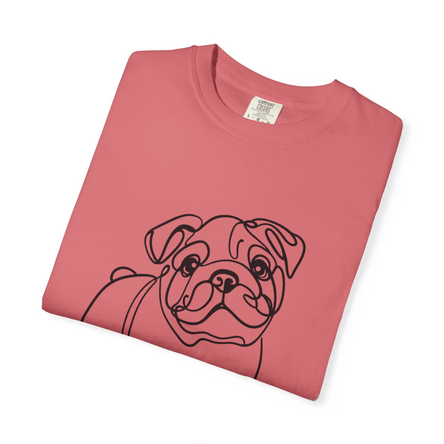 Unisex Garment-Dyed T-shirt with Minimalist Bulldog Design