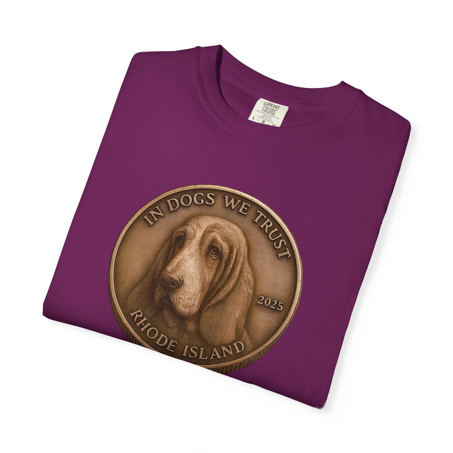 Rhode Island State Coin T-Shirt Collection - Proud Dog Breed Illustrations