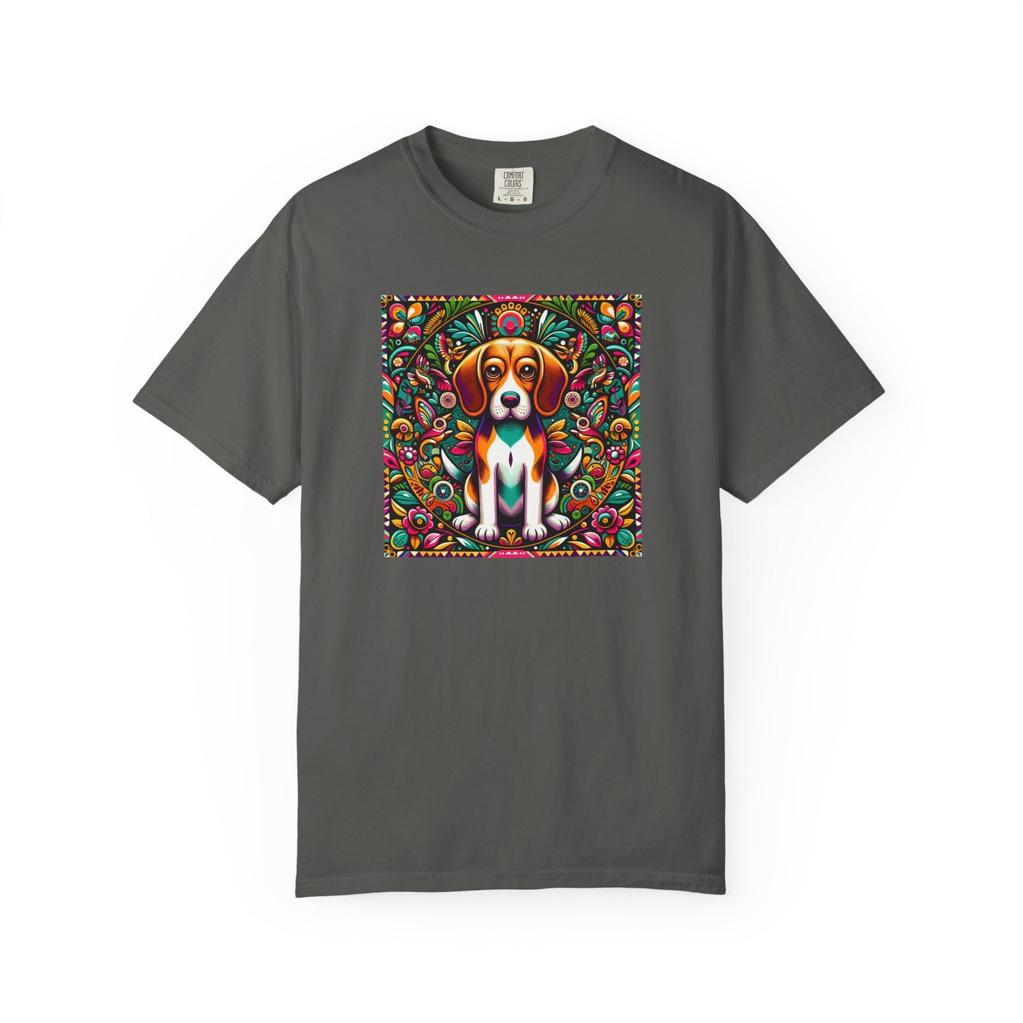 Vibrant Dog Art Unisex Garment-Dyed T-Shirt | Colorful Canine Design