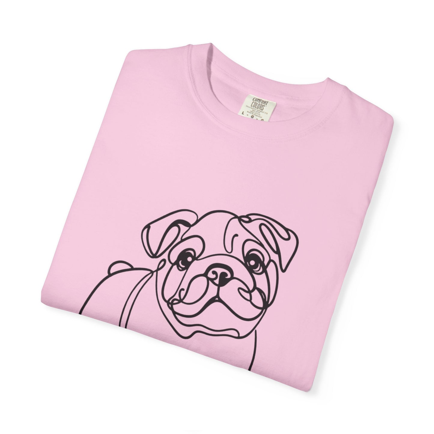 Unisex Garment-Dyed T-shirt with Minimalist Bulldog Design