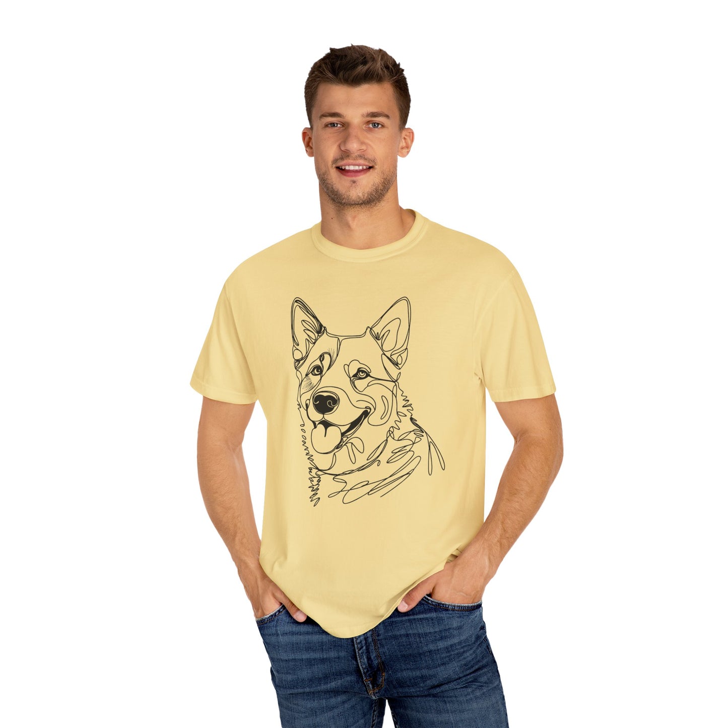 🖤 True Grit – Blue Heeler Line Art Tee