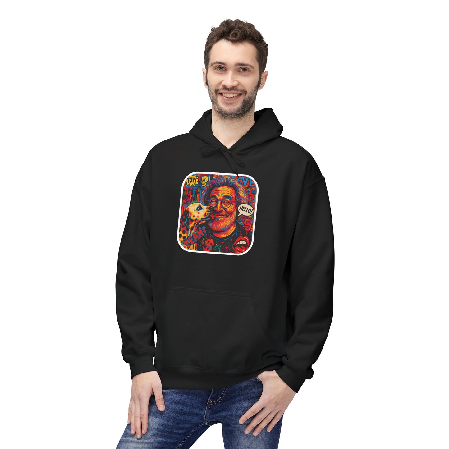 Hoodie - Jerry Garcia and a Dog Pop Art Poster Design