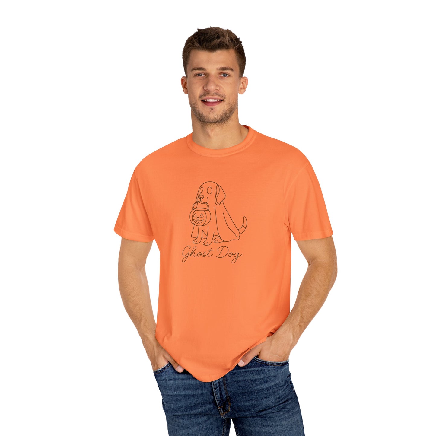 Ghost Dog Halloween T-Shirt, Unisex Tee, Casual Fall Apparel, Pet Lover Gift, Spooky Dog Shirt, Fun Trick-or-Treat Outfit