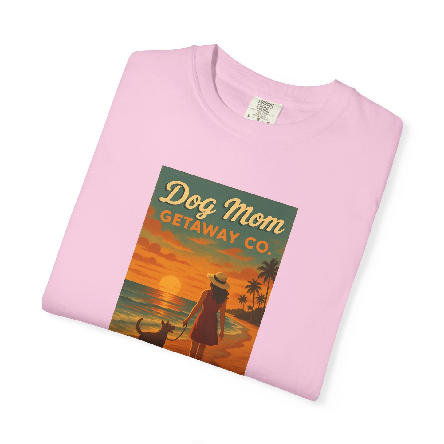 Dog Mom Sunset Tee, Unisex T-Shirt, Dog Lover Gift, Summer Vacation Shirt, Pet Parent Apparel, Casual Everyday Wear