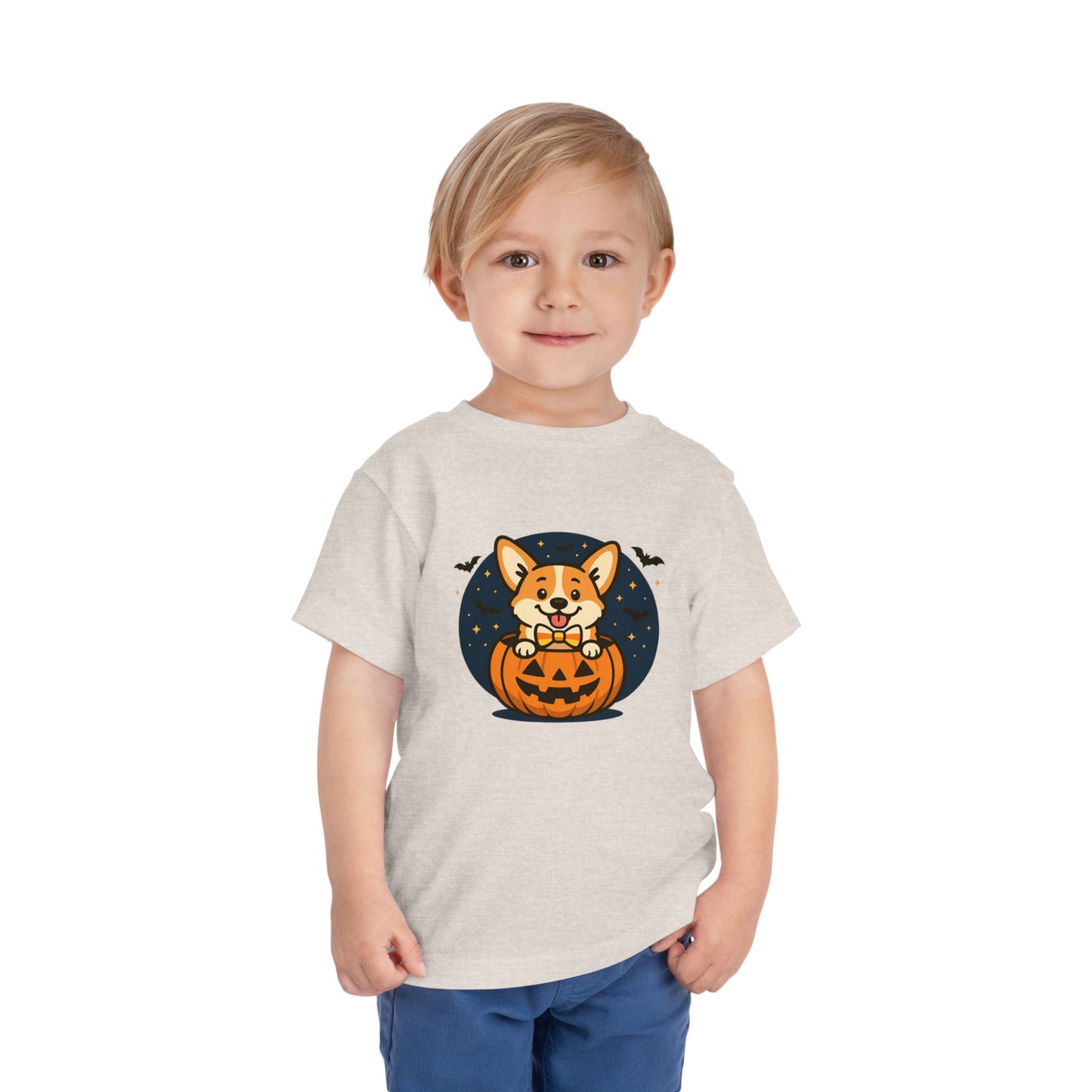 Adorable Halloween Corgi Toddler Tee, Kids Halloween Shirt, Corgi Pumpkin T-Shirt, Toddler Costume Tee, Party Outfit