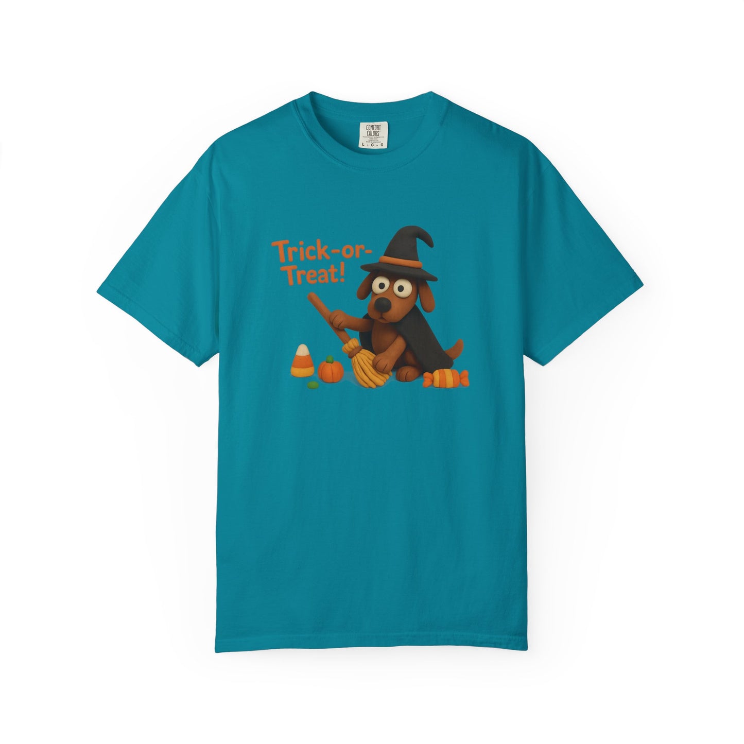 Cute Halloween Dog T-Shirt, Trick-or-Treat Shirt, Fall Apparel, Pet Lover Gift, Unisex Halloween Clothing, Animal Lover Tee