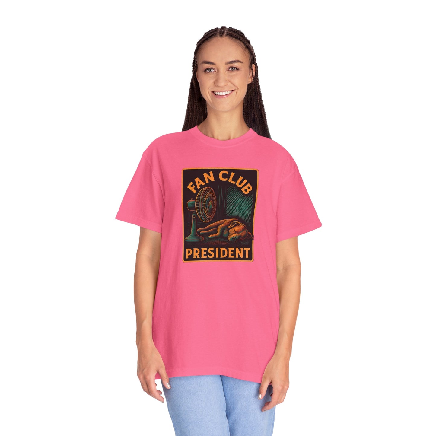 Fan Club President Unisex T-shirt, Garment-Dyed Tee, Unique Gift, Club Member Apparel, Casual Wear, Fan Merchandise